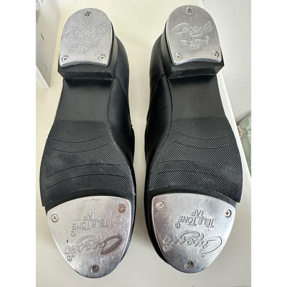 Capezio Women’s 3800 Mary Jane Heeled Buckle Tap Dance Shoes Black Noir Silver - Picture 6 of 9